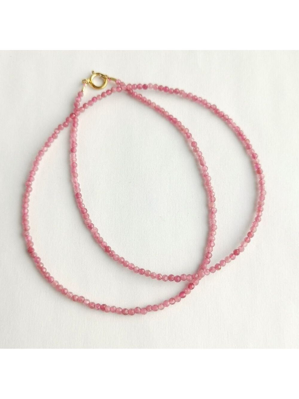 Pink Tourmaline faceted bead necklace 🆕